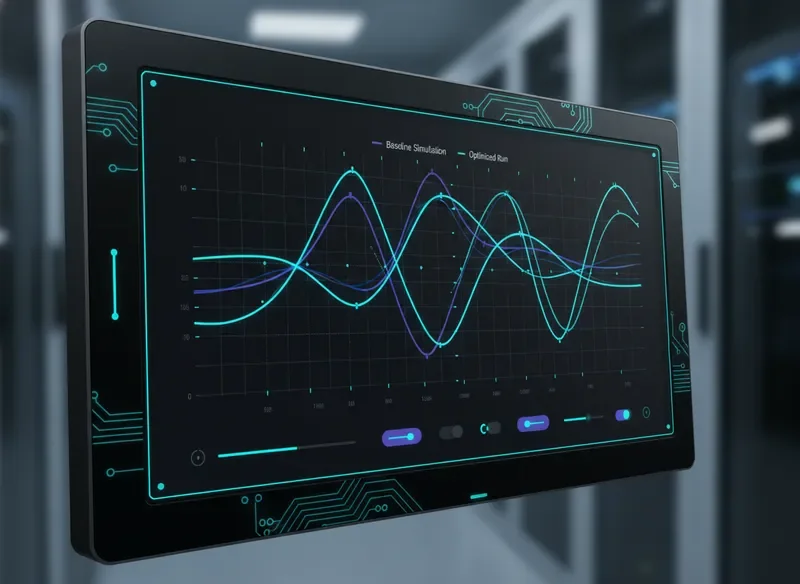 Interactive 2D result interpretation graphs comparing simulation runs in d3VIEW