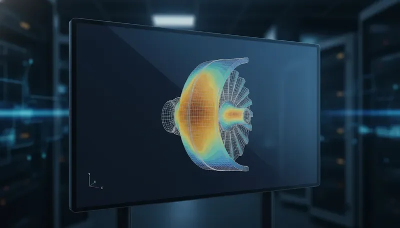 Aerospace turbine blade FEA stress analysis